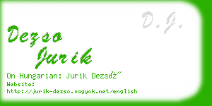 dezso jurik business card